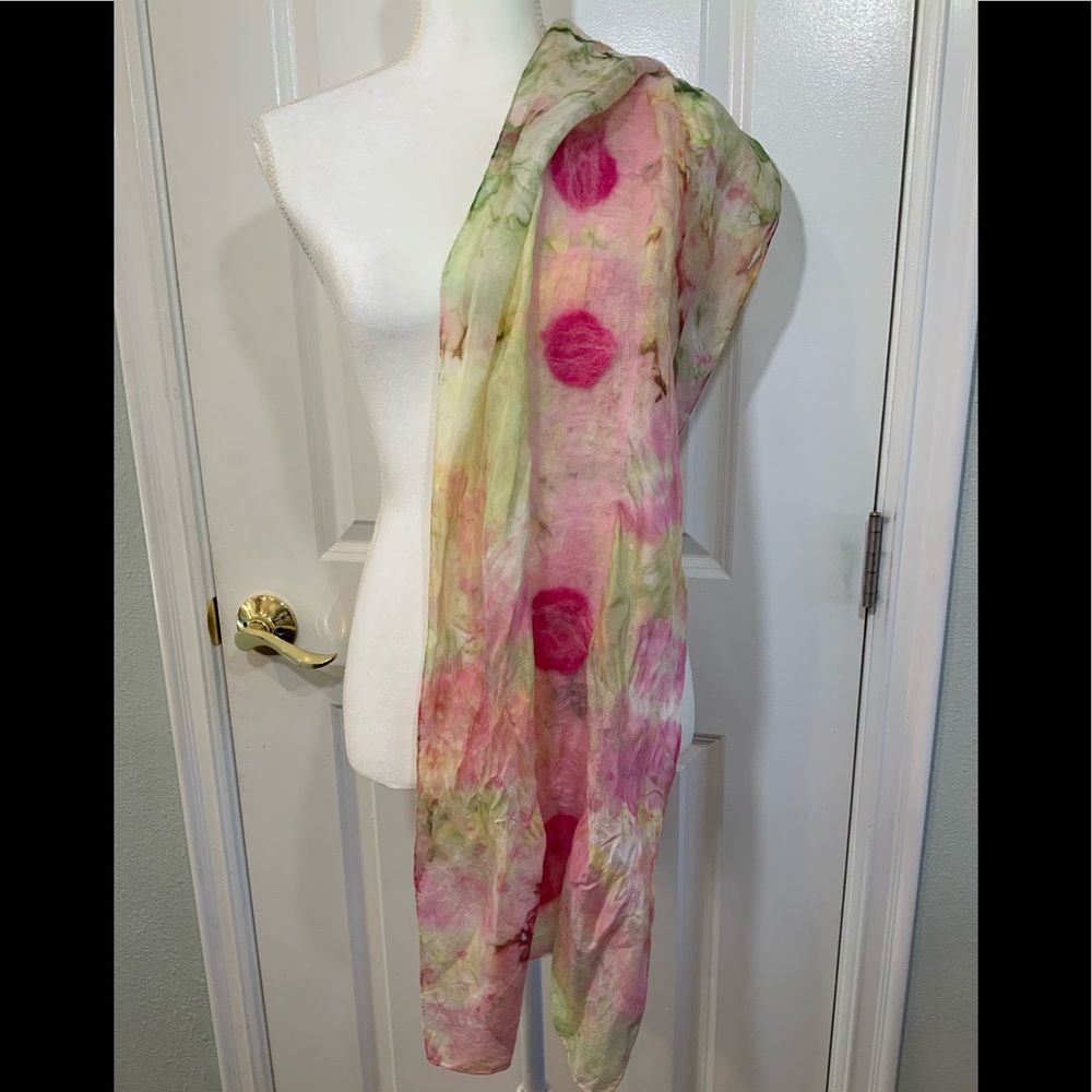 Nuno romantic wool & silk wearable art scarf
